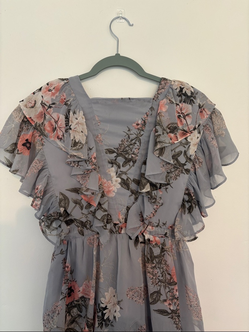 JessaKae Light Gray Midi Dress with Subtle Lavender Tone - Picture 4 of 6